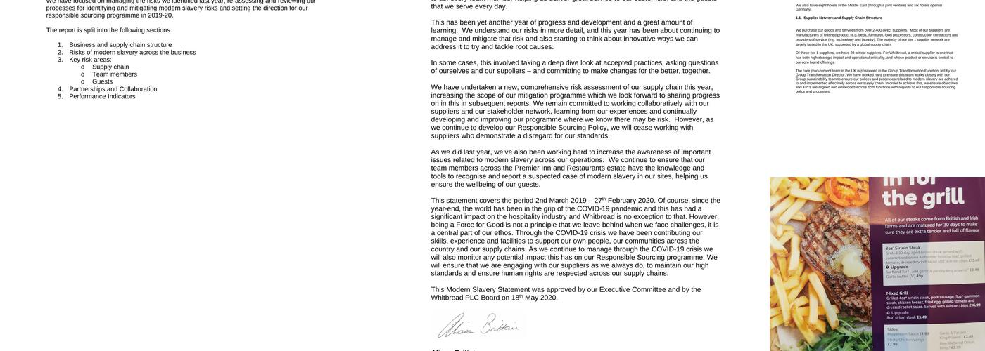 Premier Inn Tenby Town Centre Menu