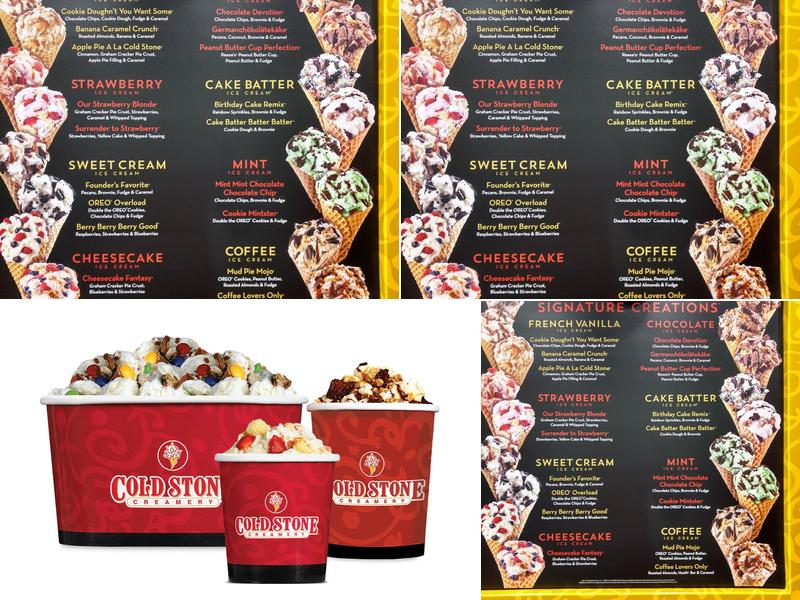 Cold Stone Creamery Menu