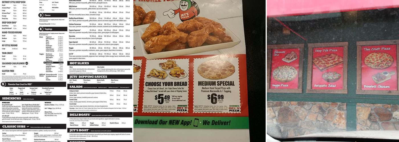 Jet's Pizza Menu