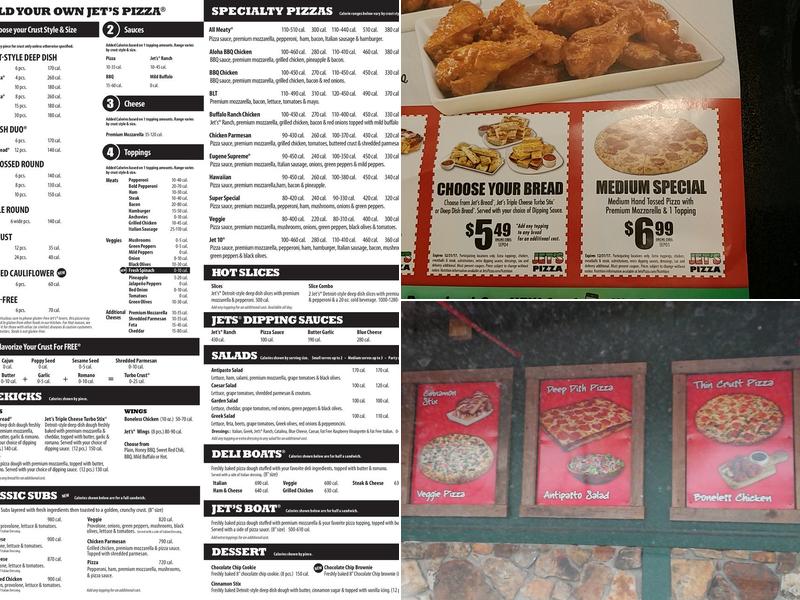 Jet's Pizza Menu