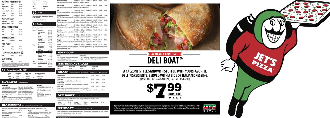 Jet's Pizza Menu