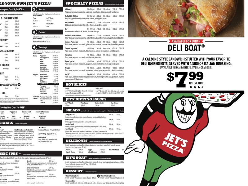 Jet's Pizza Menu