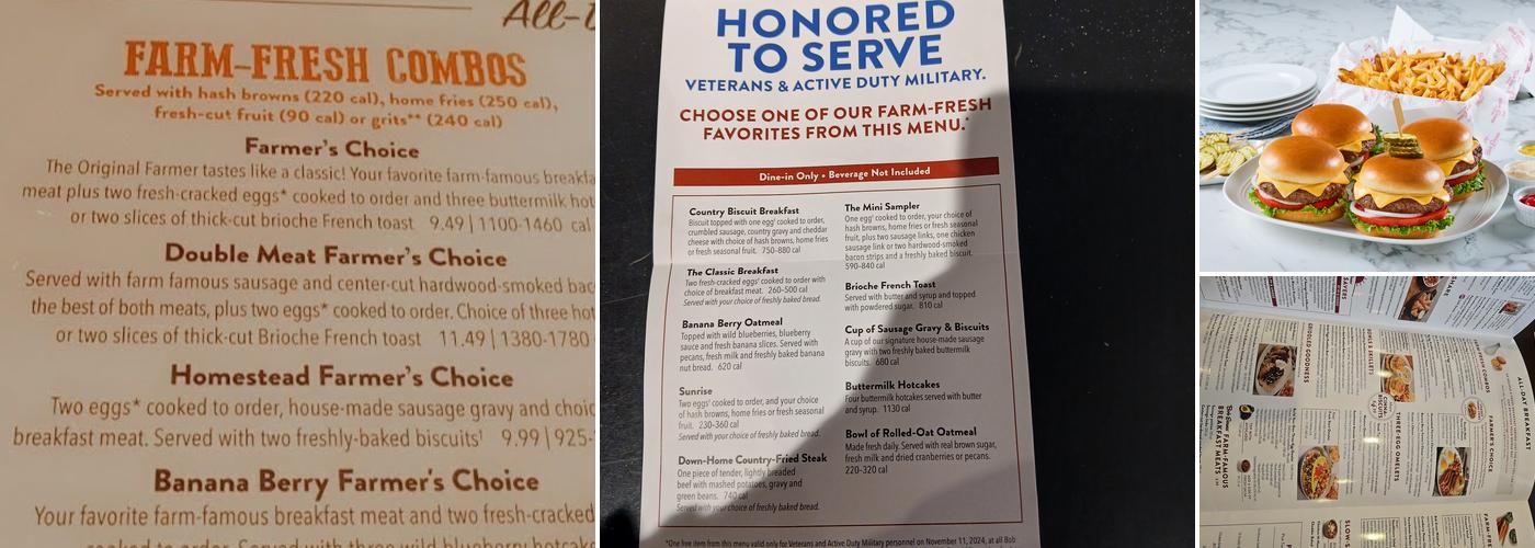 Bob Evans Menu