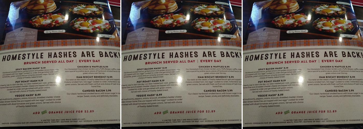Bob Evans Menu