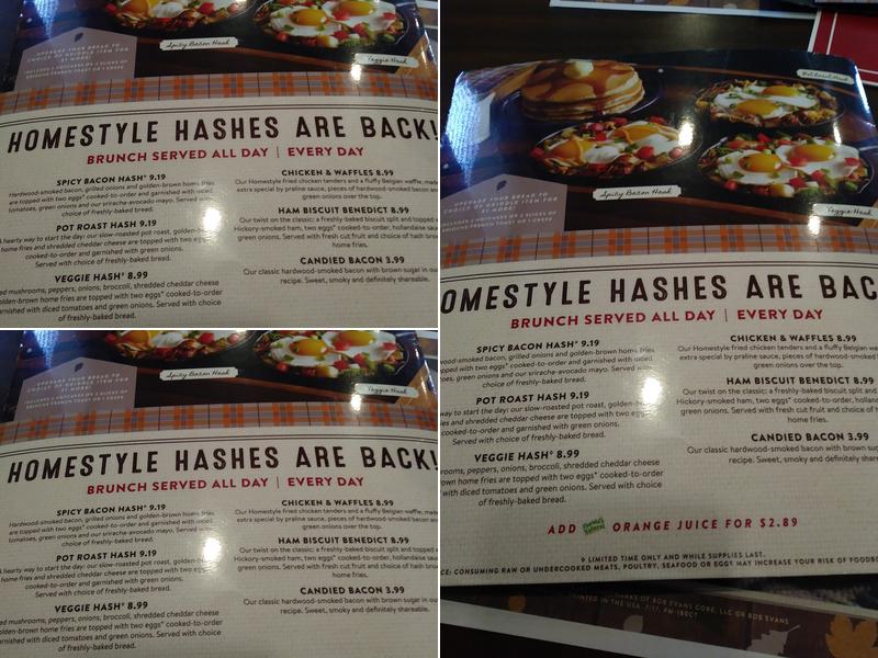 Bob Evans Menu