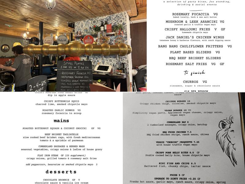 The Old Frizzle Menu