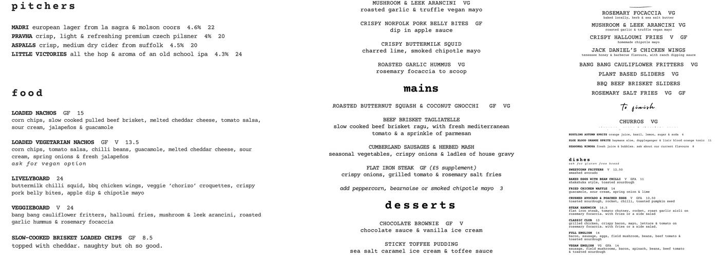 The Regent Menu