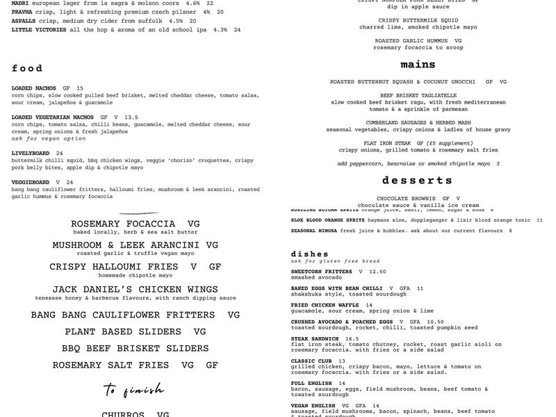 The Regent Menu