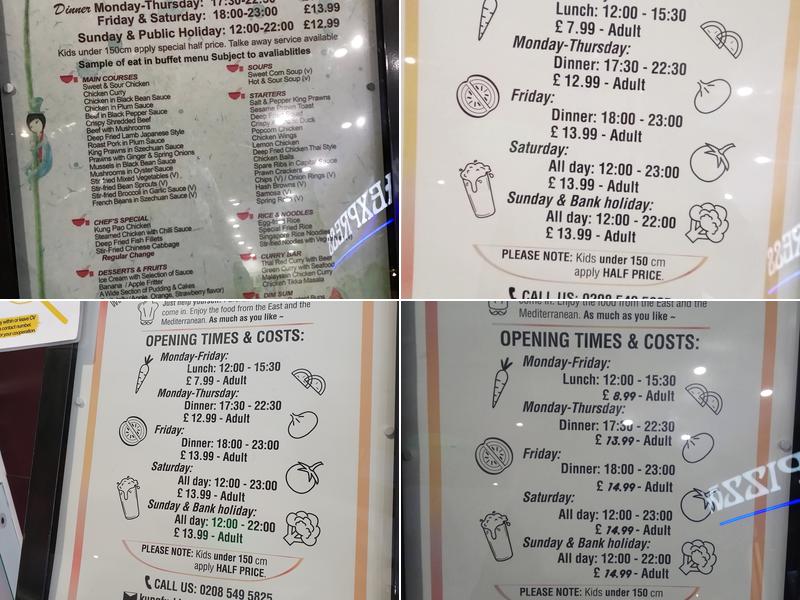 Kung Fu Chinese Buffet Menu