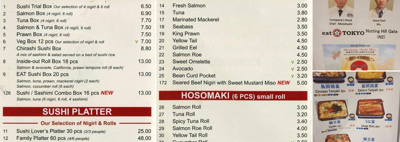Eat Sushi (Kensal Rise) Menu