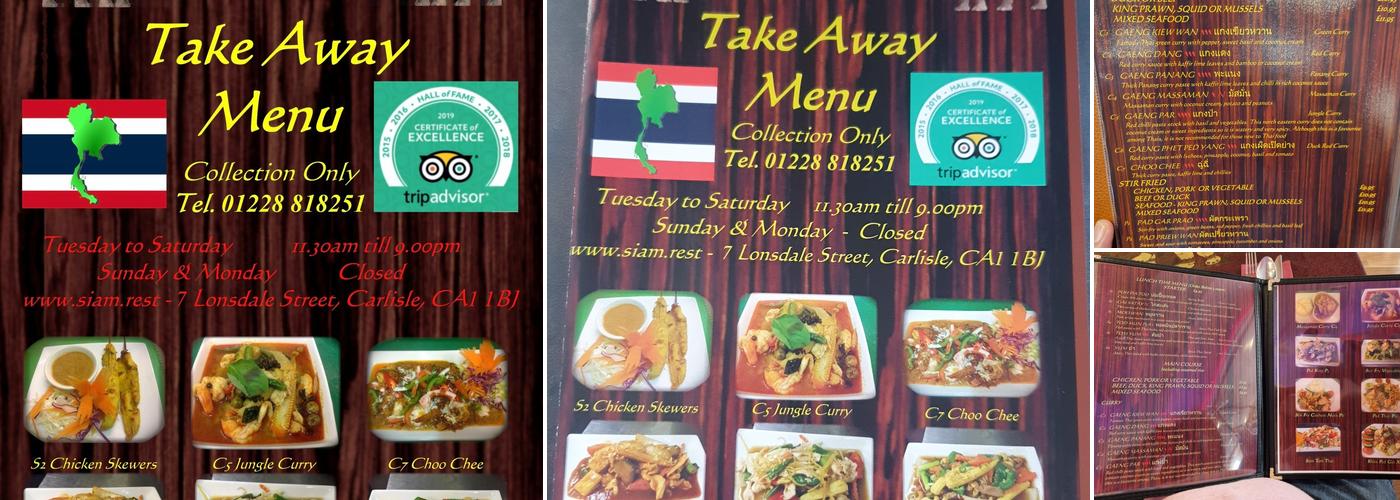 Siam Thai Restaurant Menu