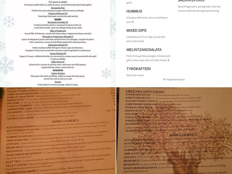 Alexandros Greek Restaurant and Deli Menu