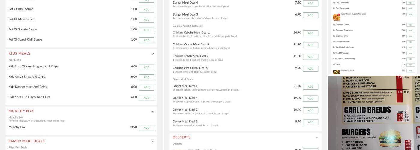 Efes Continental Menu