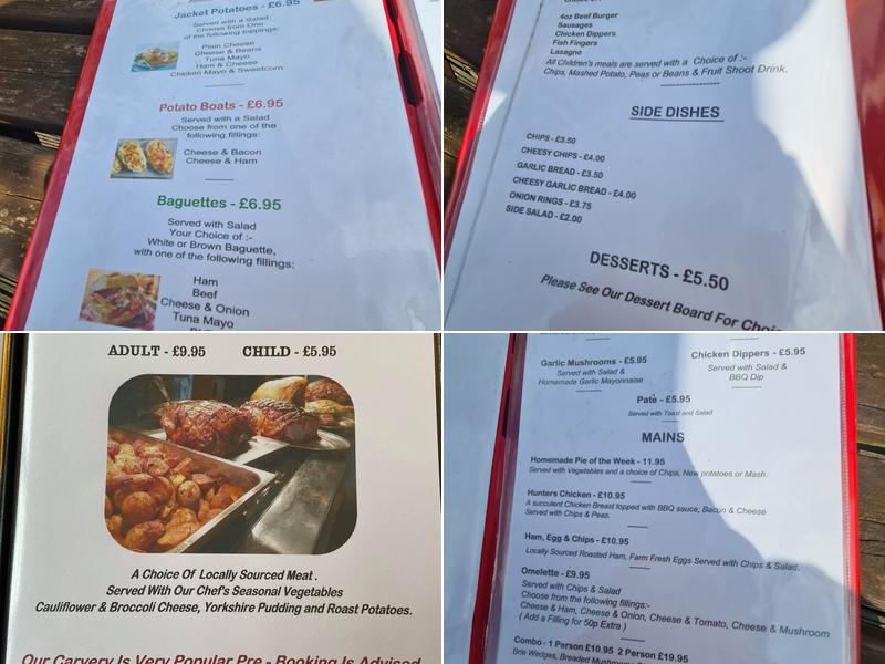 The Severn Bore, Minsterworth Menu