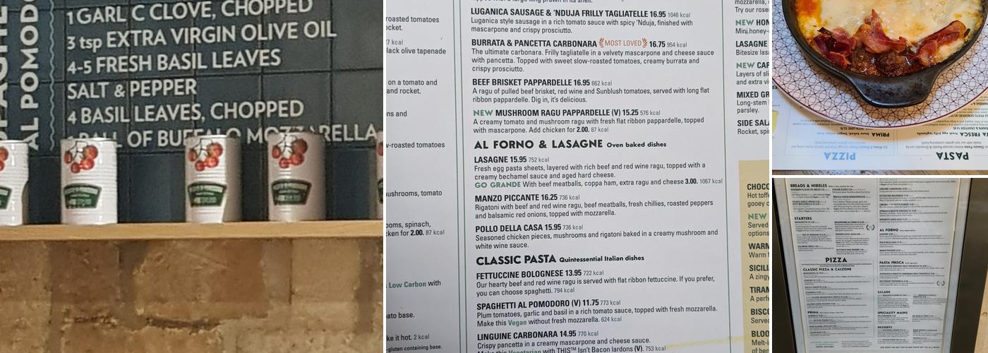 ASK Italian Menu