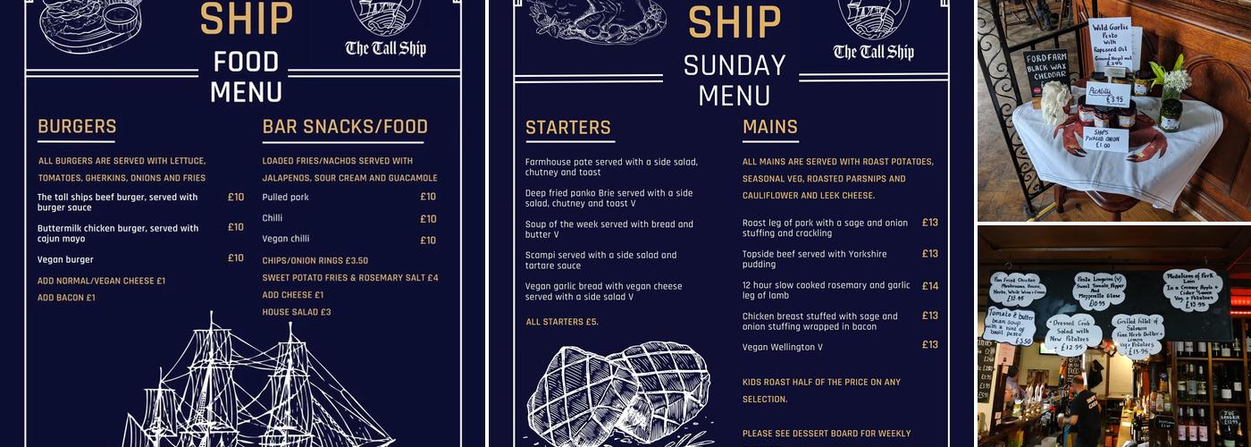 The Tall Ship Menu