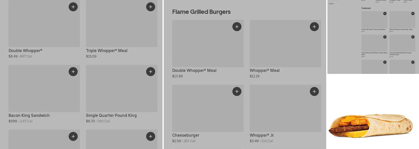 Burger King Menu