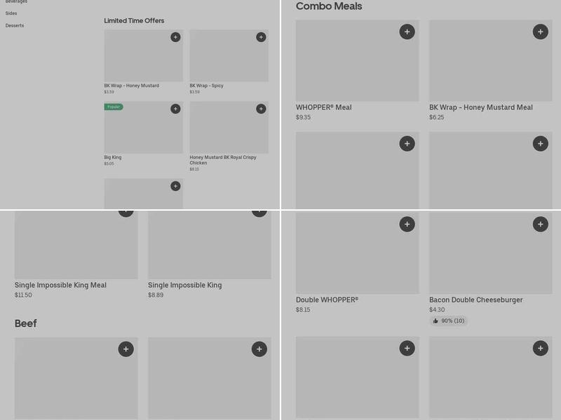 Burger King Menu