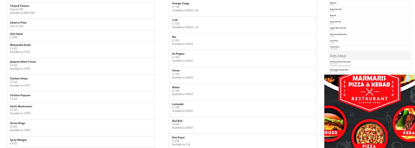 Marmaris Kebab House Menu