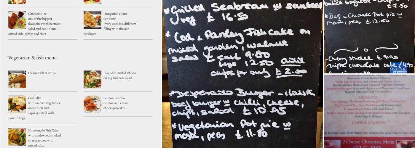 The Black Horse Menu