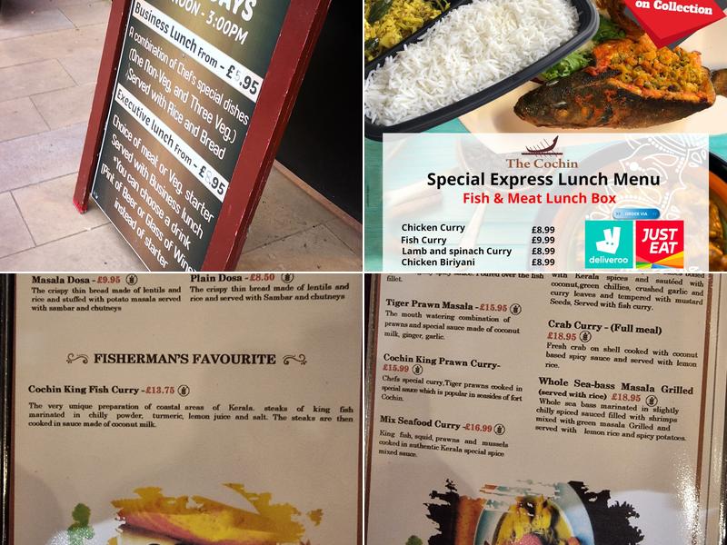 The Cochin Indian Restaurant, Hemel Hempstead Menu