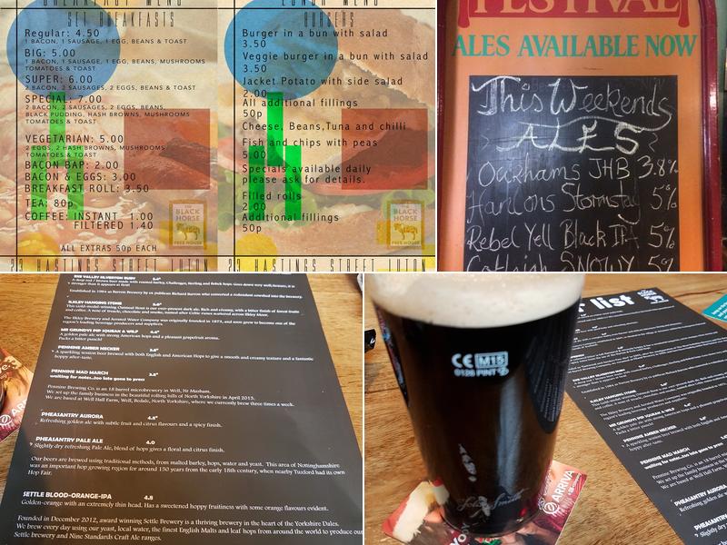 The Black Horse Menu