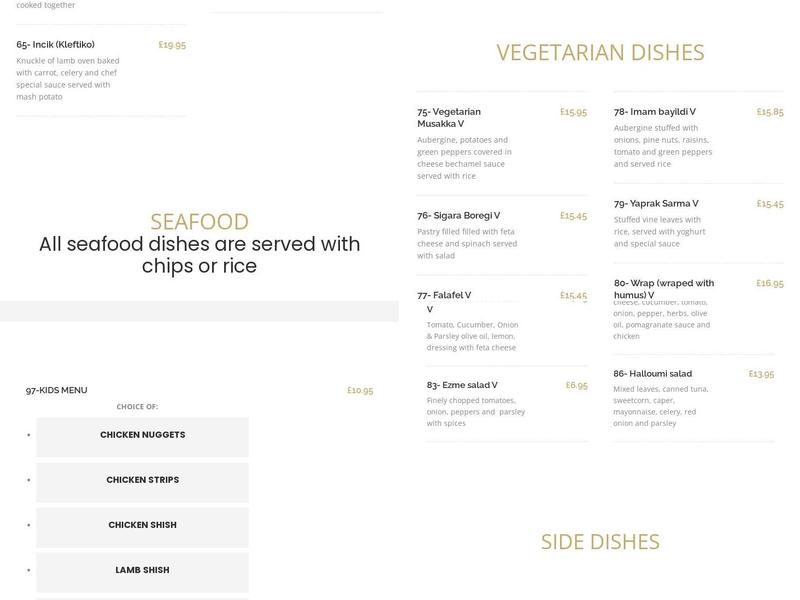 Misya meze grill Menu