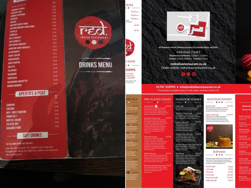 Red Indian Restaurant Menu