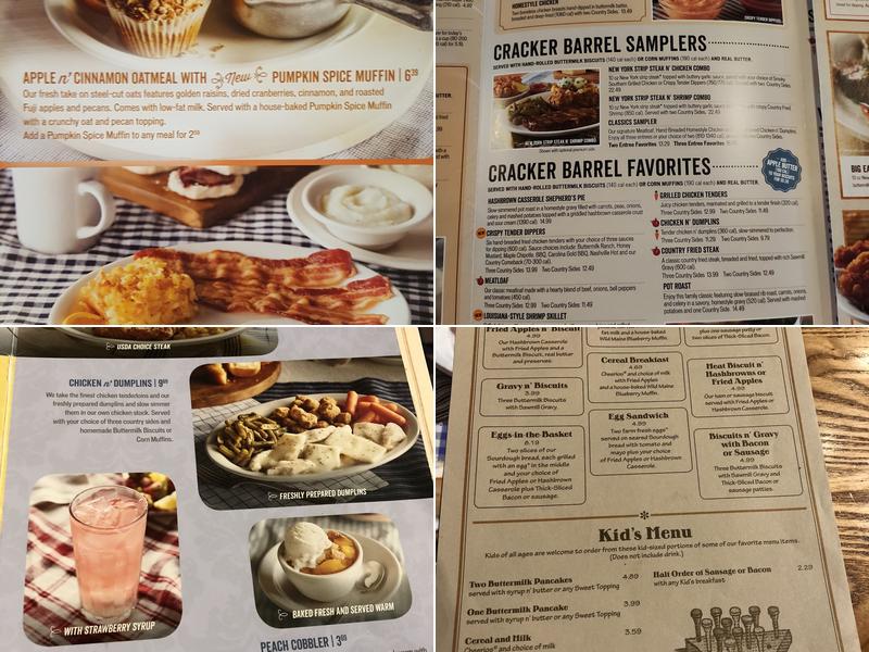 Cracker Barrel Old Country Store Menu