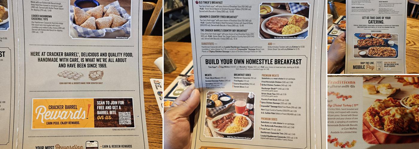 Cracker Barrel Old Country Store Menu