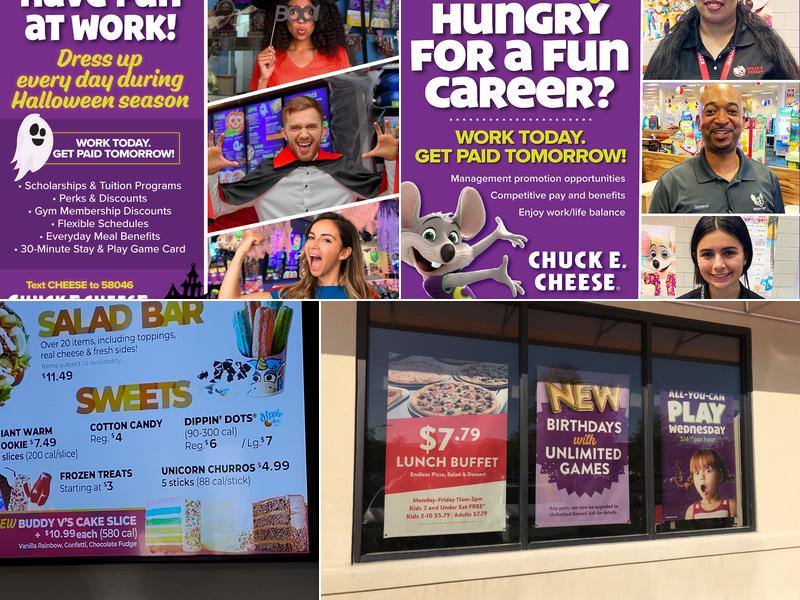 Chuck E. Cheese Menu