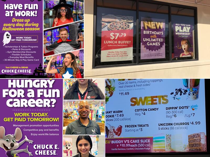 Chuck E. Cheese Menu