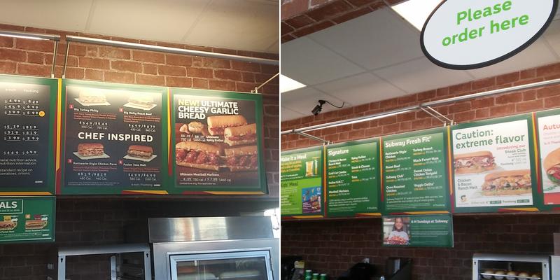 Subway Menu