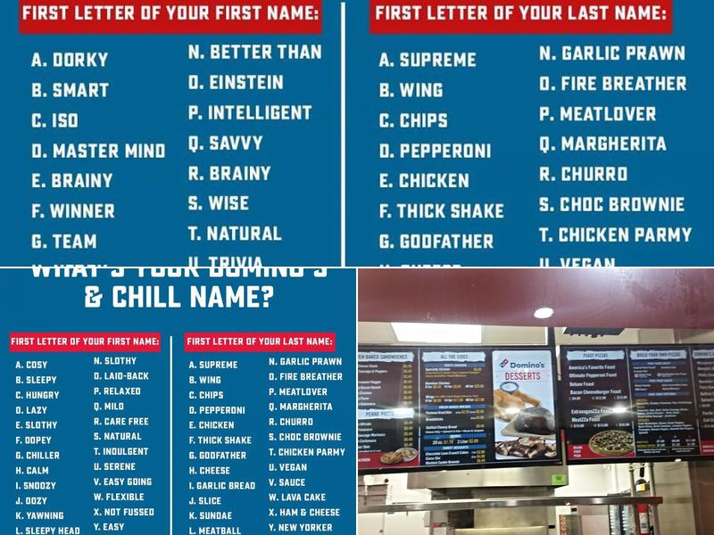 Domino's Pizza Menu