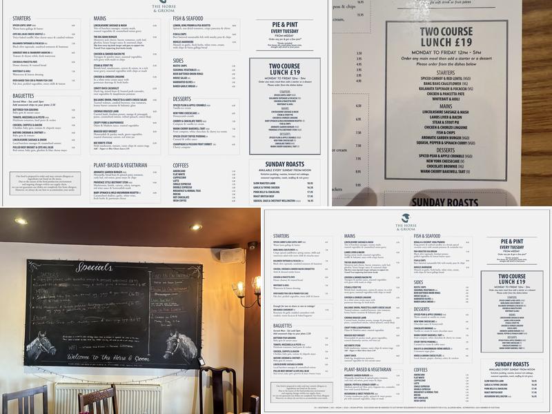 The Horse & Groom - Pub & Kitchen Menu