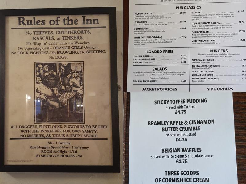 The Adam & Eve Tavern Menu