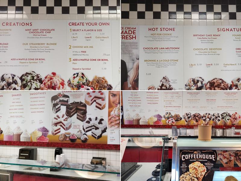 Cold Stone Creamery Menu