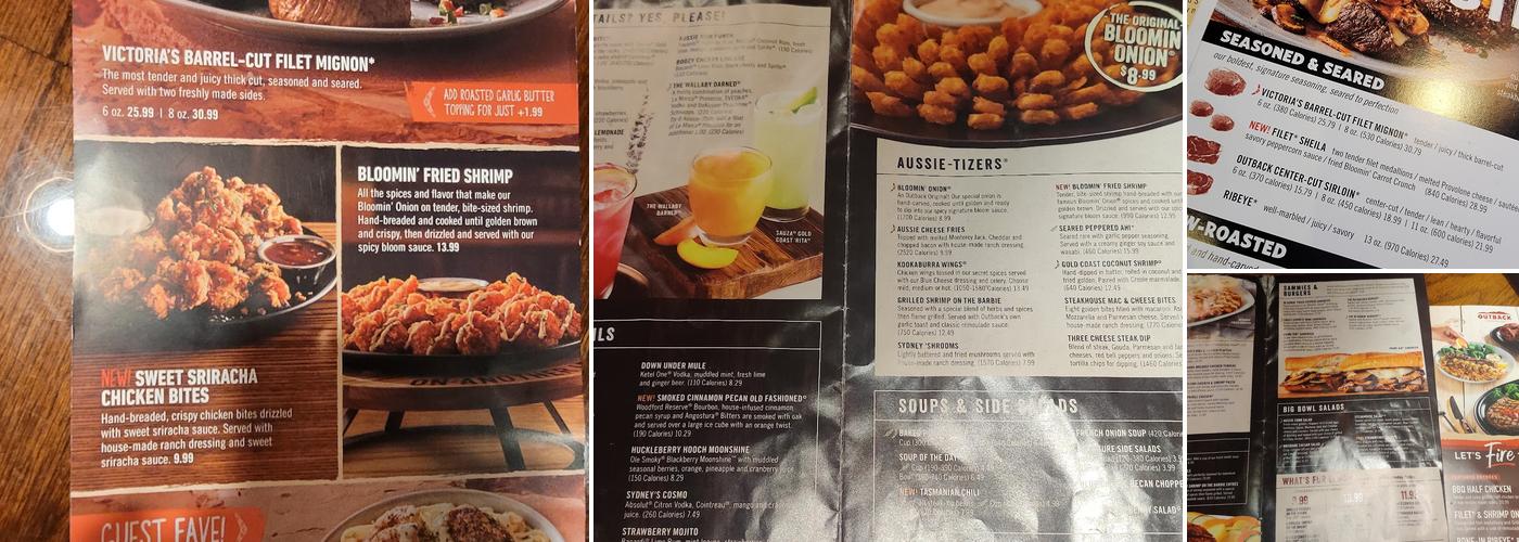 Outback Steakhouse Menu