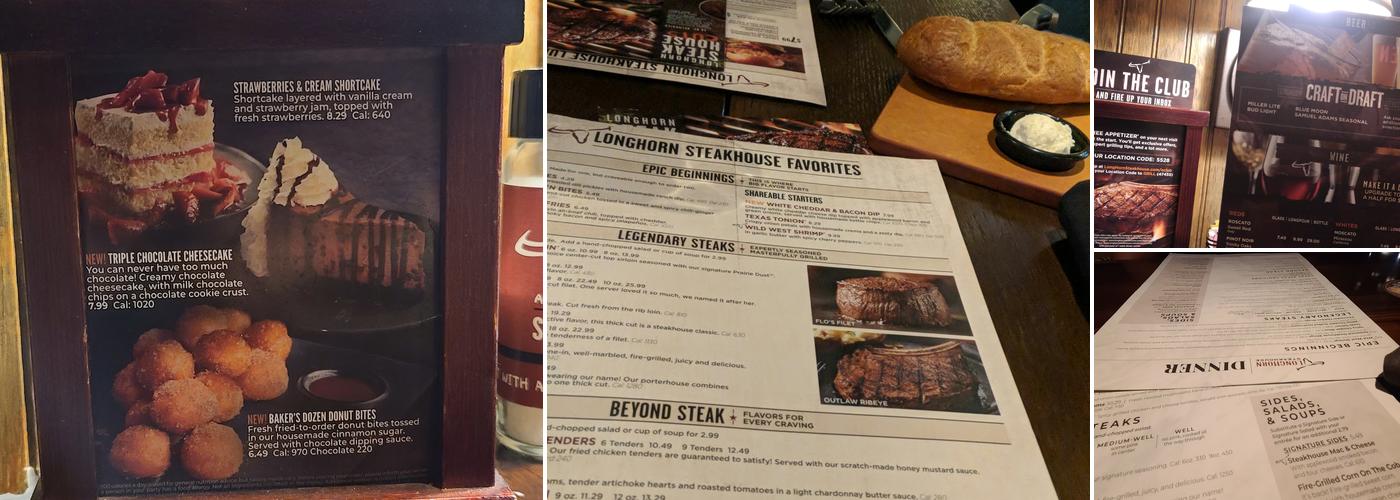 LongHorn Steakhouse Menu