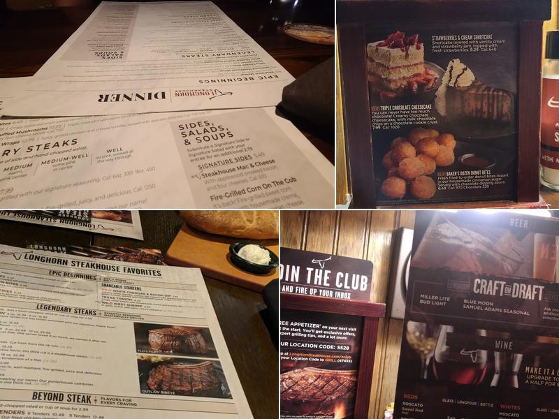 LongHorn Steakhouse Menu