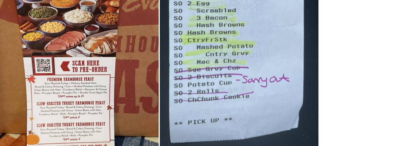 Bob Evans Menu