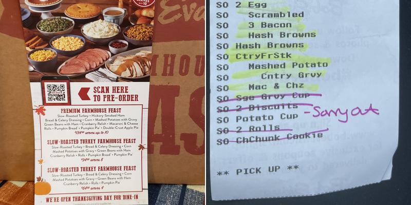 Bob Evans Menu