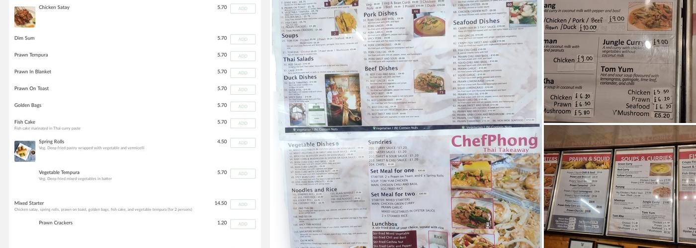 Chef Phong - Thai Takeaway Menu