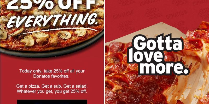 Donatos Pizza Menu