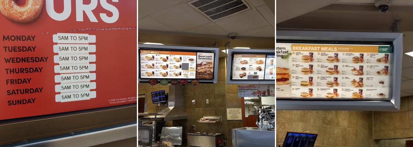 Tim Hortons Menu