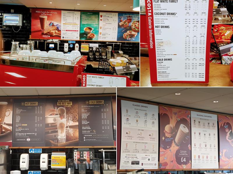 Costa Coffee Menu