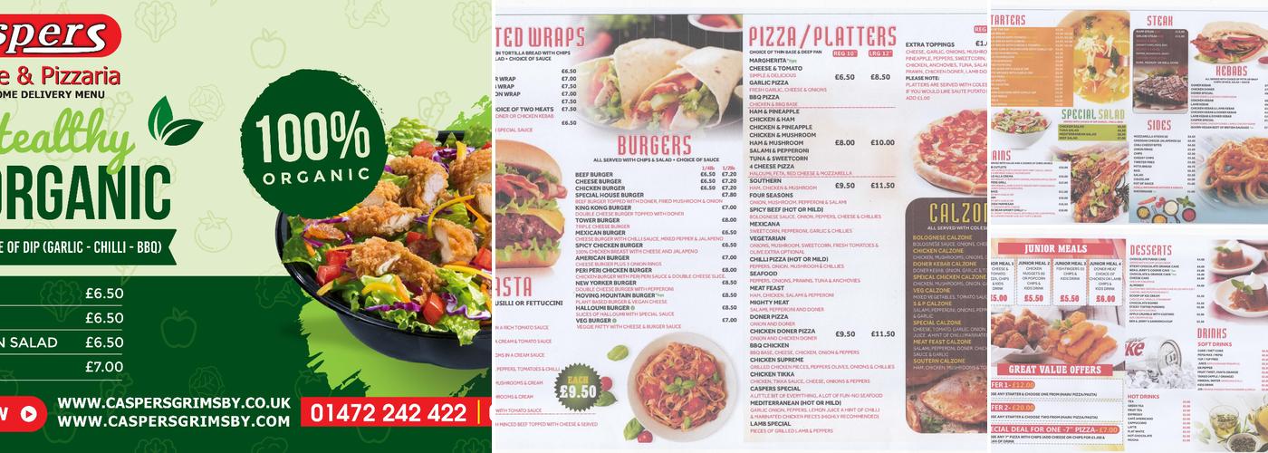 Caspers Pizza Restaurant Menu