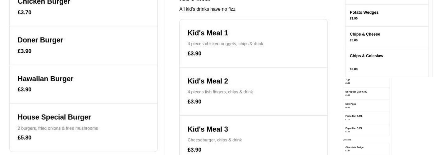 A La Turka Takeaway Menu