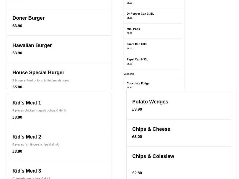 A La Turka Takeaway Menu