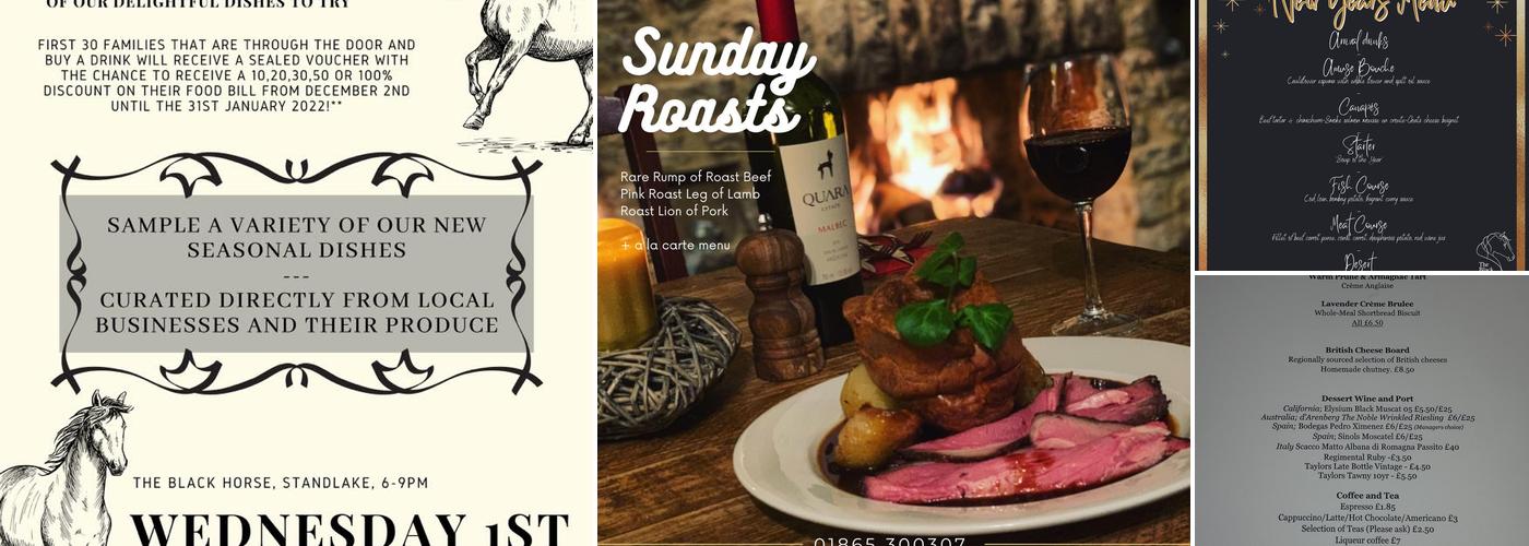 The Black Horse Menu